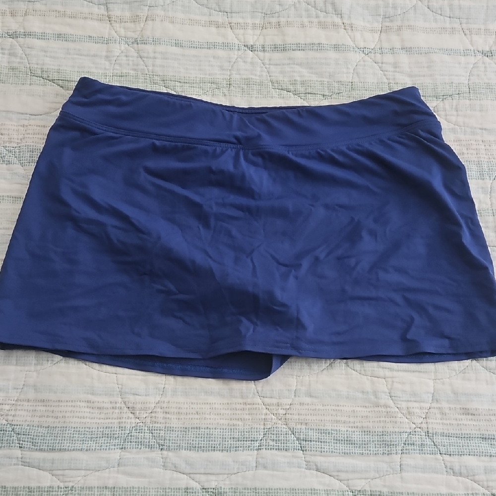 Lands Ens Blue Swim Skirt Size 10P